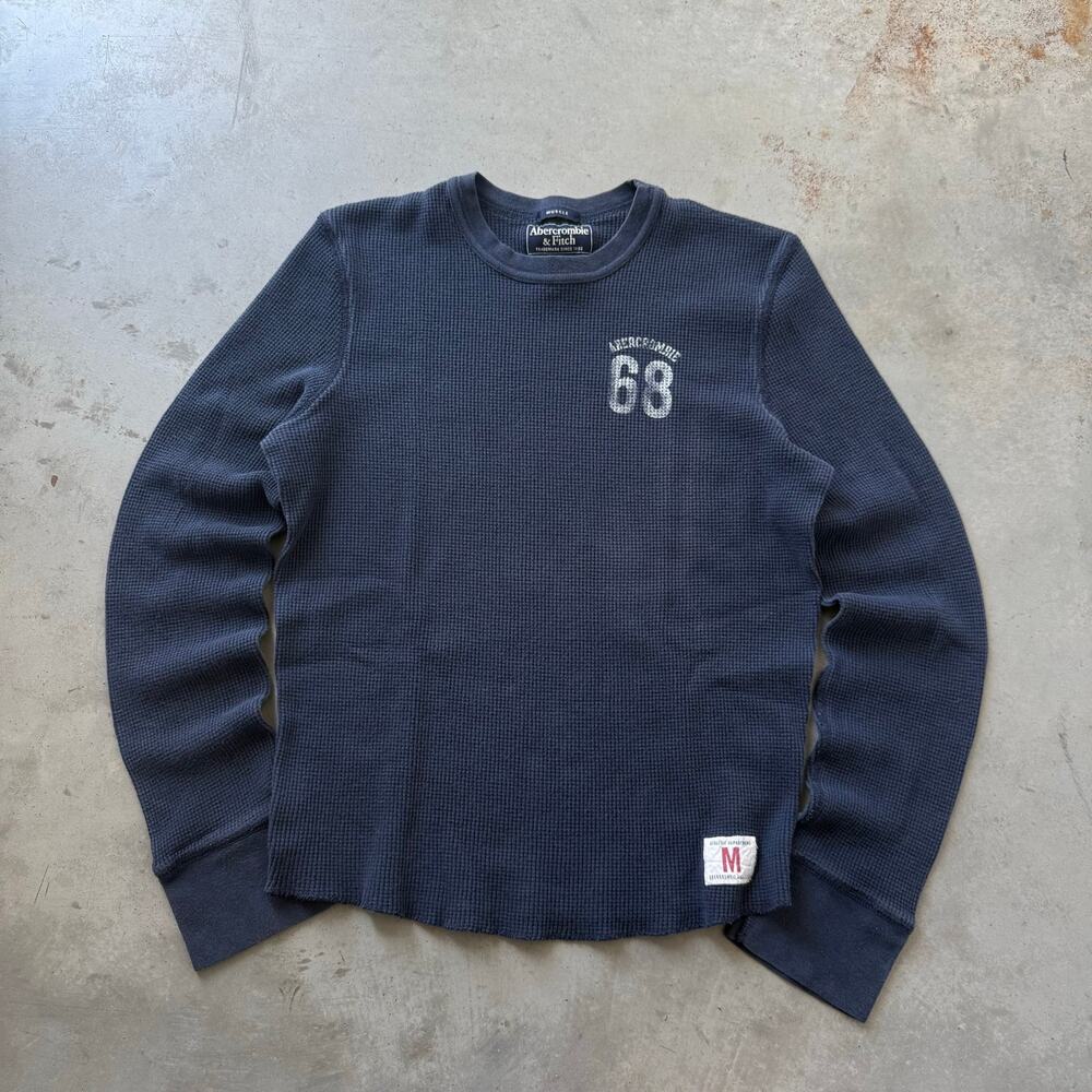 Vintage Y2K Abercrombie & Fitch Waffle Knit Longsleeve Thermal Shirt Size Medium